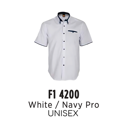 f14200-custom-uniform-unisex-corporate-short-sleeve-plain-white-navy-pro