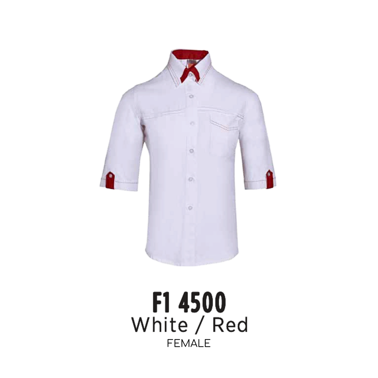 f14500-custom-uniform-female-corporate-34-sleeve-plain-white-red