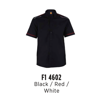 f14602-custom-uniform-unisex-corporate-short-sleeve-plain-black-red-white