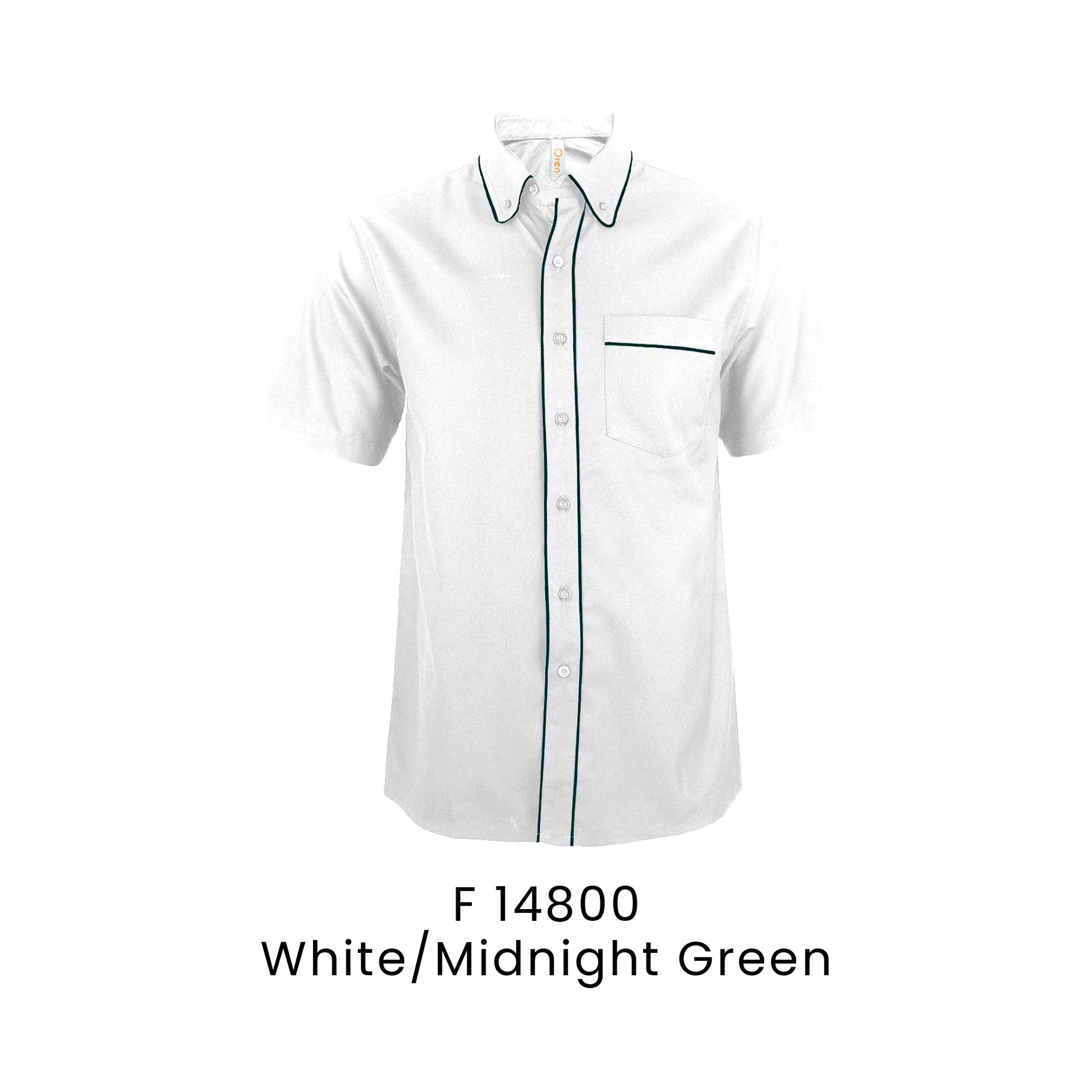 F 14800 White/Midnight Green - F148 corporate uniform shirt