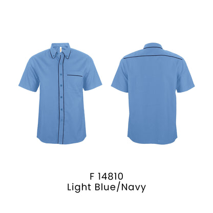 F 14810 Light Blue/Navy - F148 corporate uniform shirt
