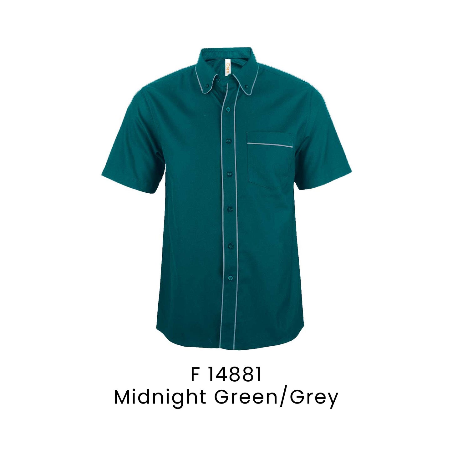 F 14881 Midnight Green/Grey - F148 corporate uniform shirt