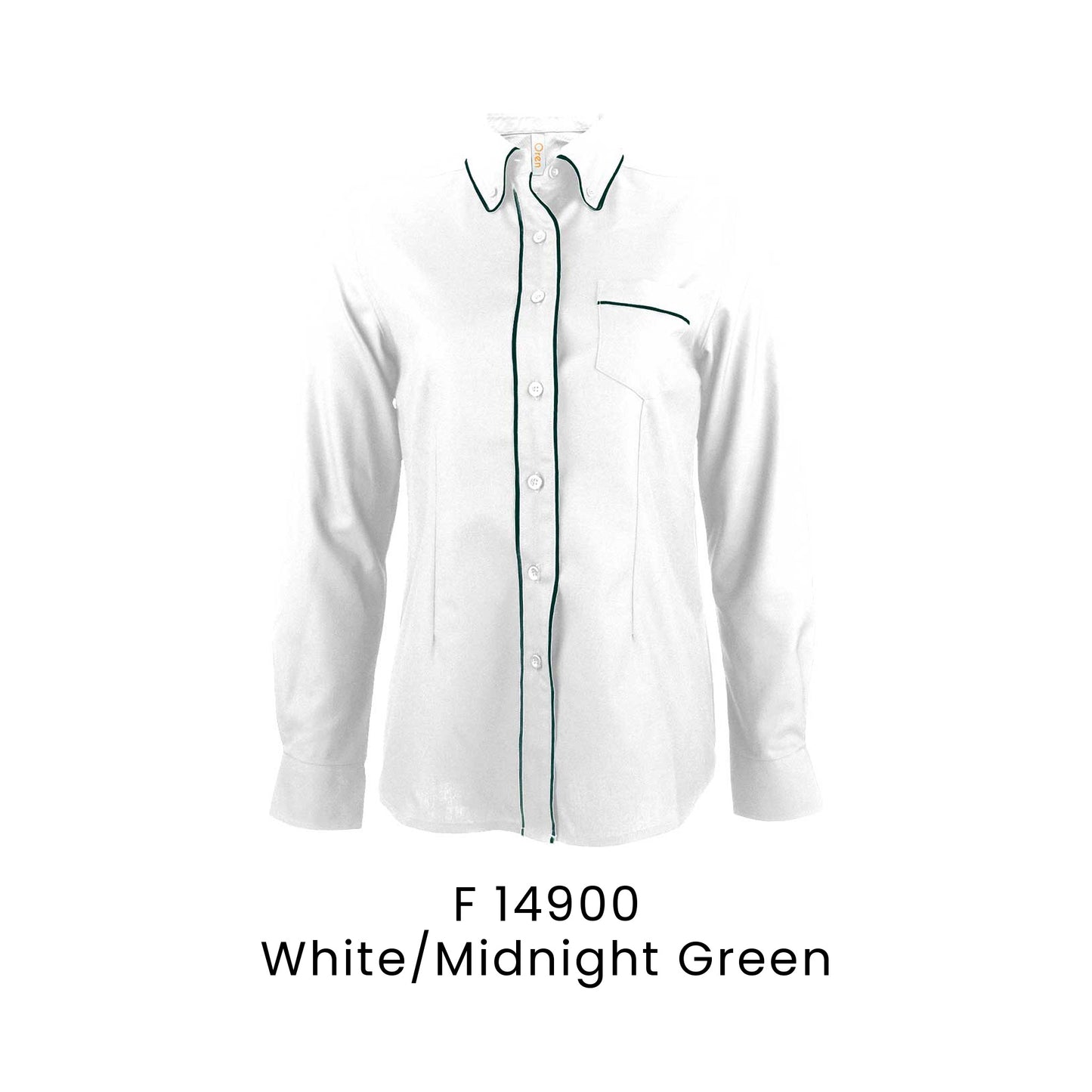 F 14900 White/Midnight Green - F149 corporate uniform shirt