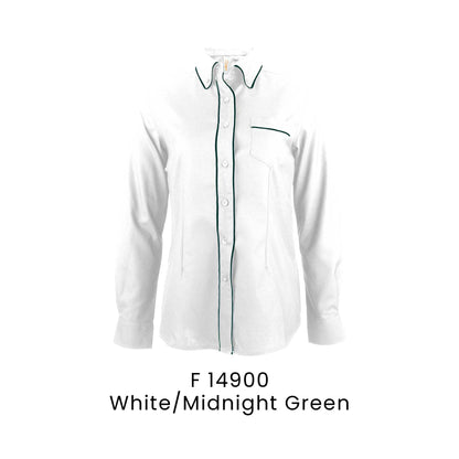 F 14900 White/Midnight Green - F149 corporate uniform shirt