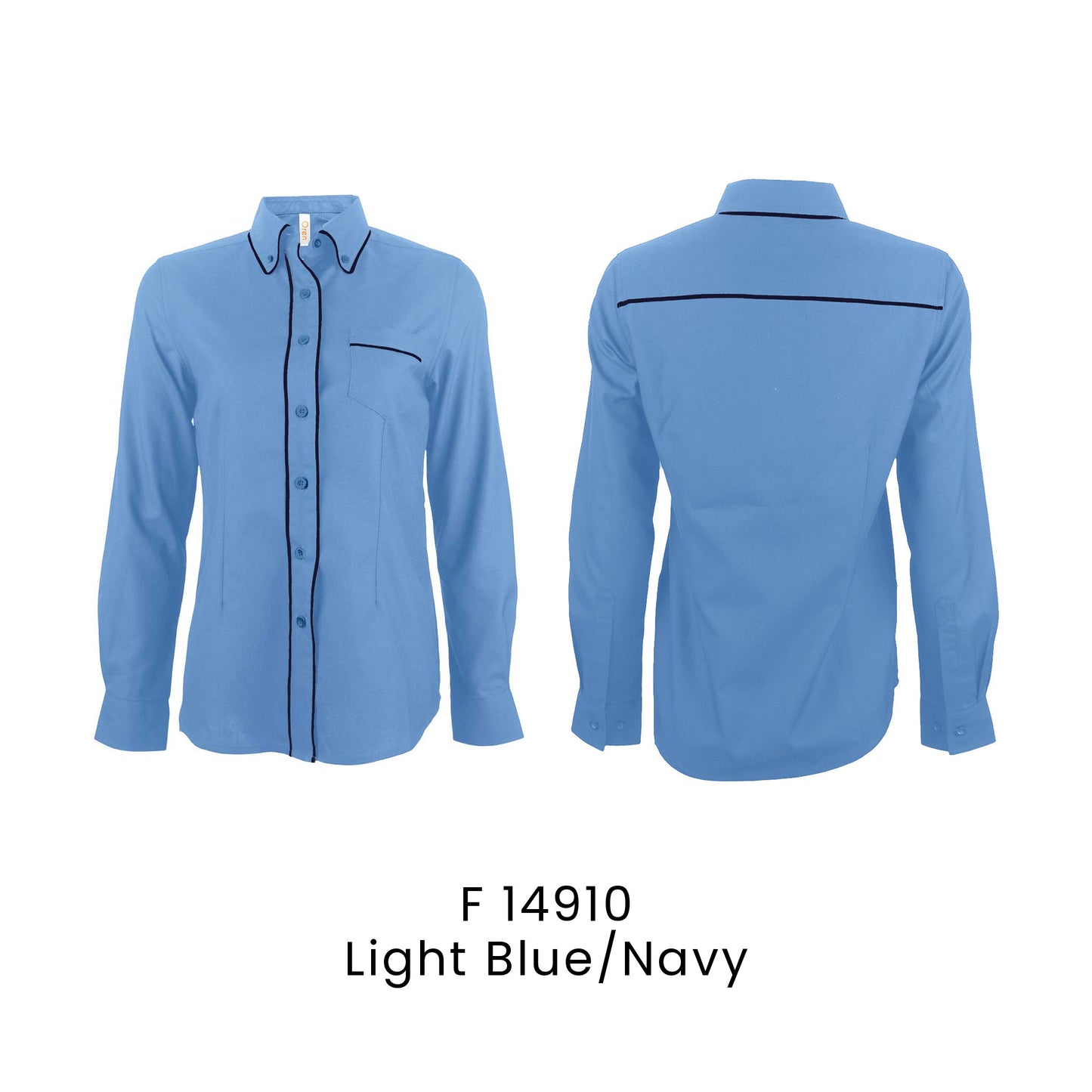 F 14910 Light Blue/Navy - F149 corporate uniform shirt