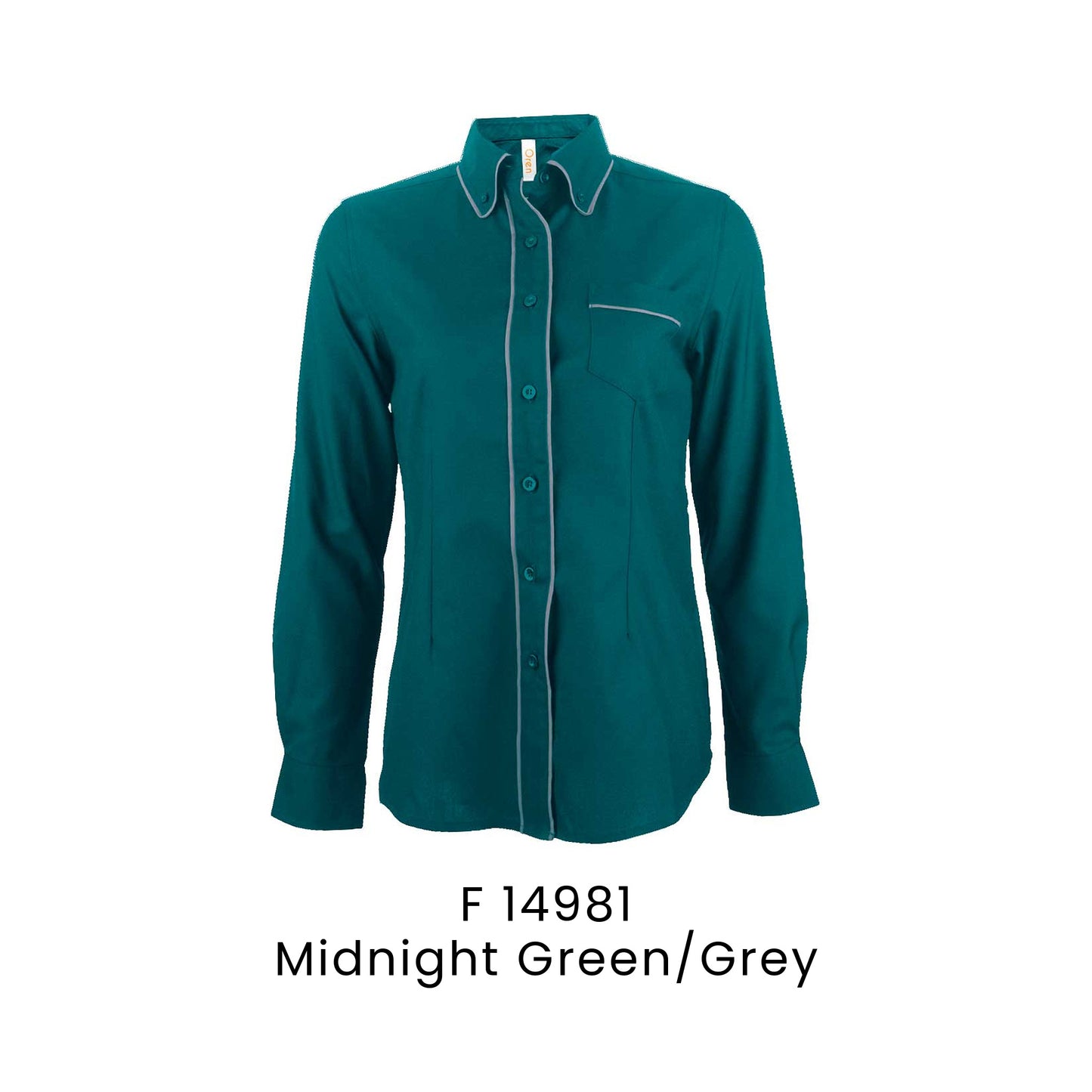 F 14981 Midnight Green/Grey - F149 corporate uniform shirt