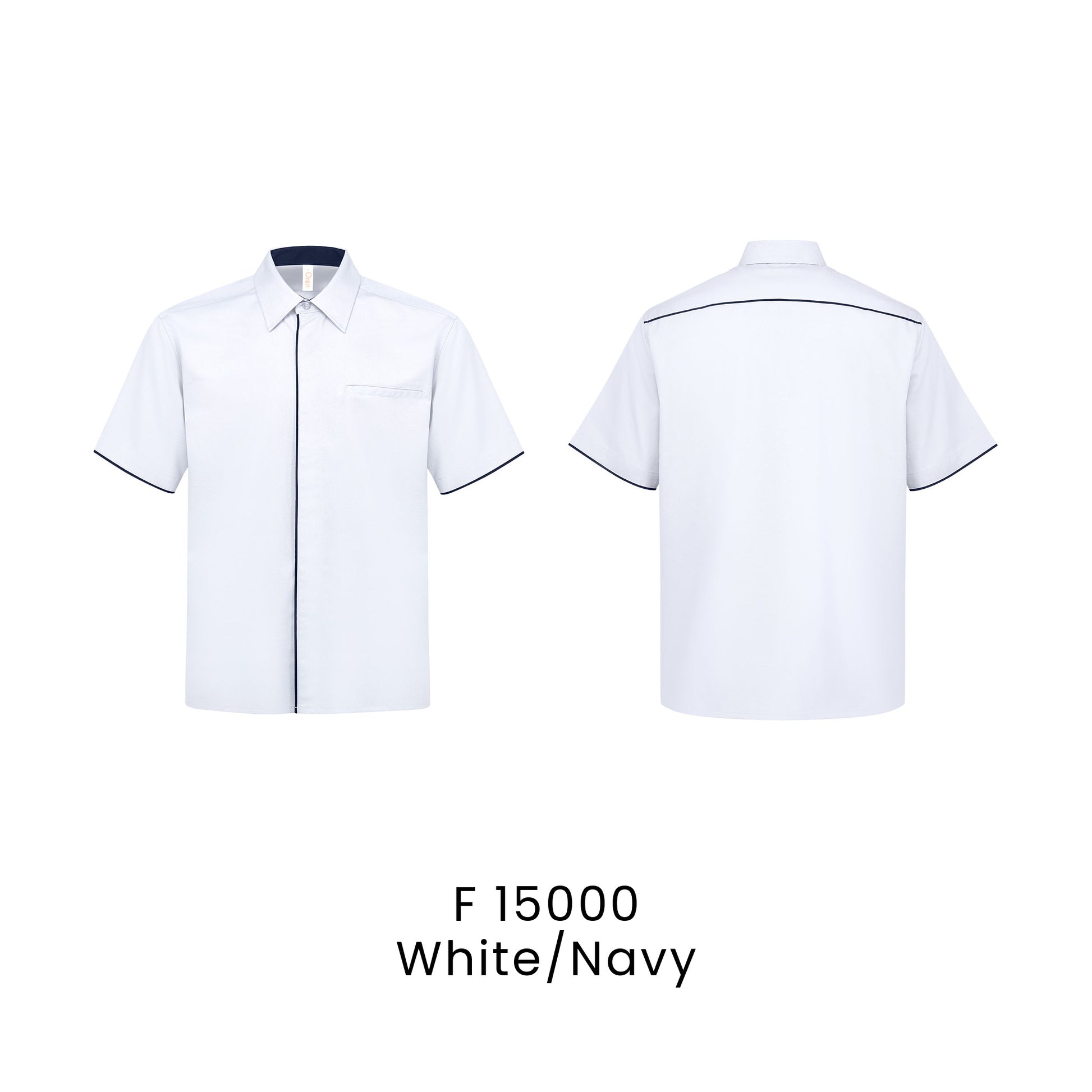 F 15000 White/Navy - F150 corporate uniform shirt