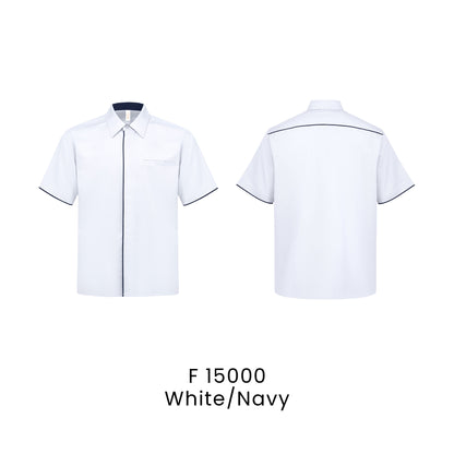 F 15000 White/Navy - F150 corporate uniform shirt