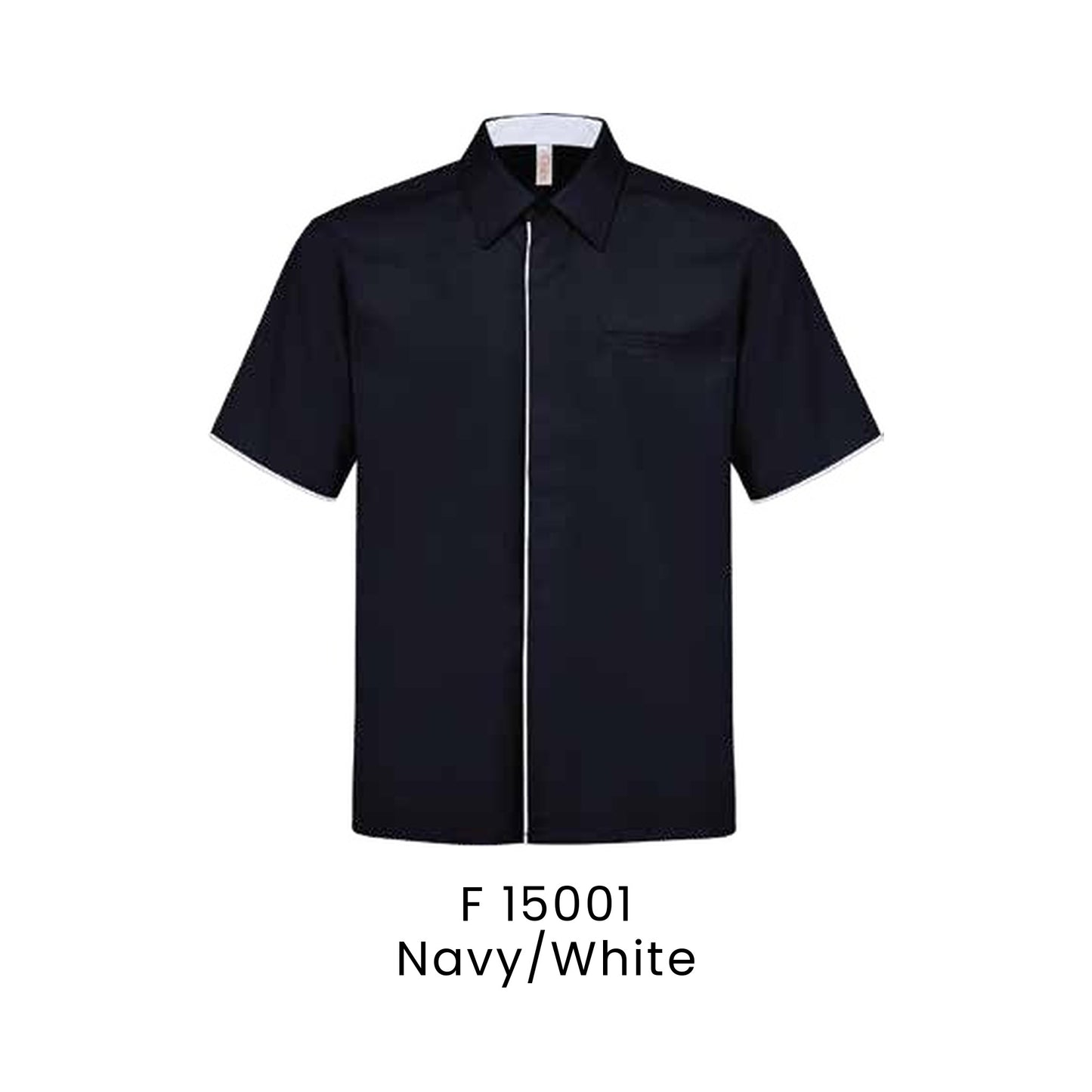 F 15001 Navy/White - F150 corporate uniform shirt