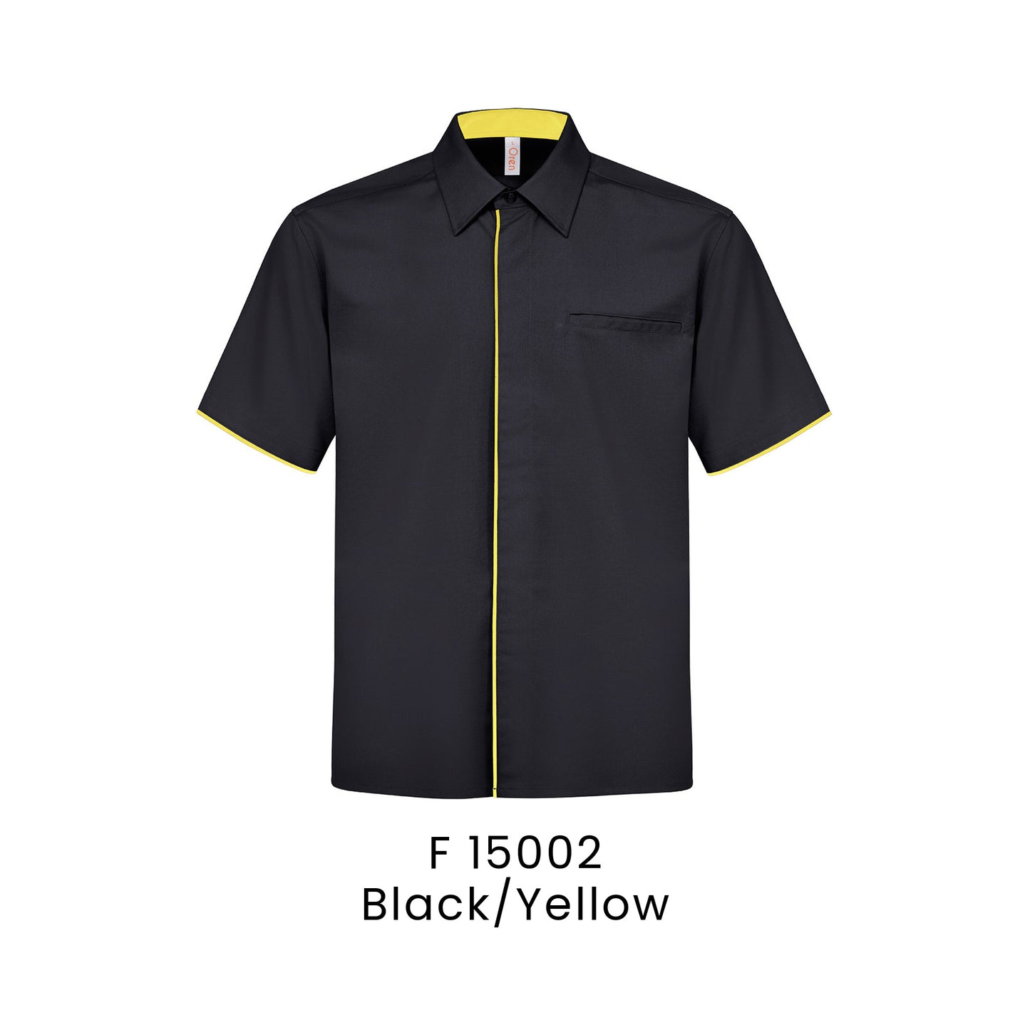 F 15002 Black/Yellow - F150 corporate uniform shirt