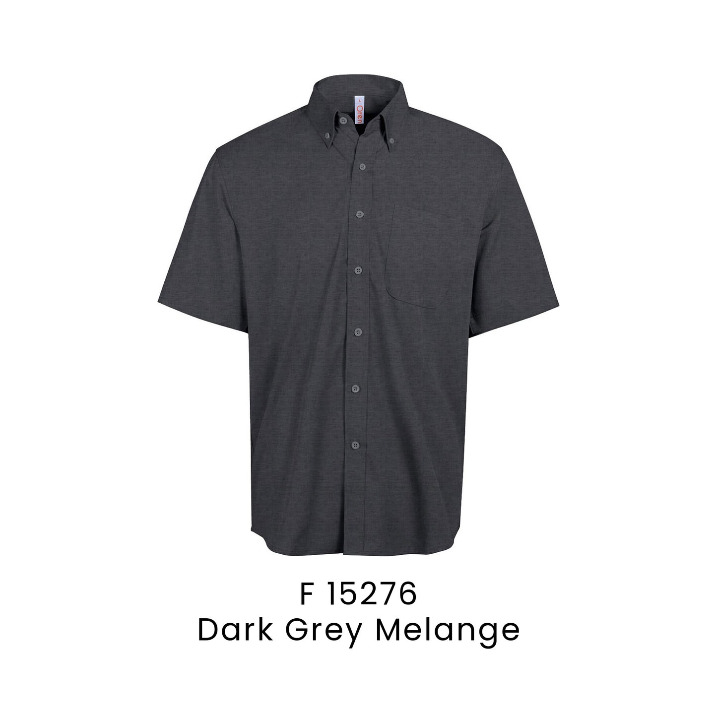 F 15276 Dark Grey Melange - F152 corporate uniform shirt