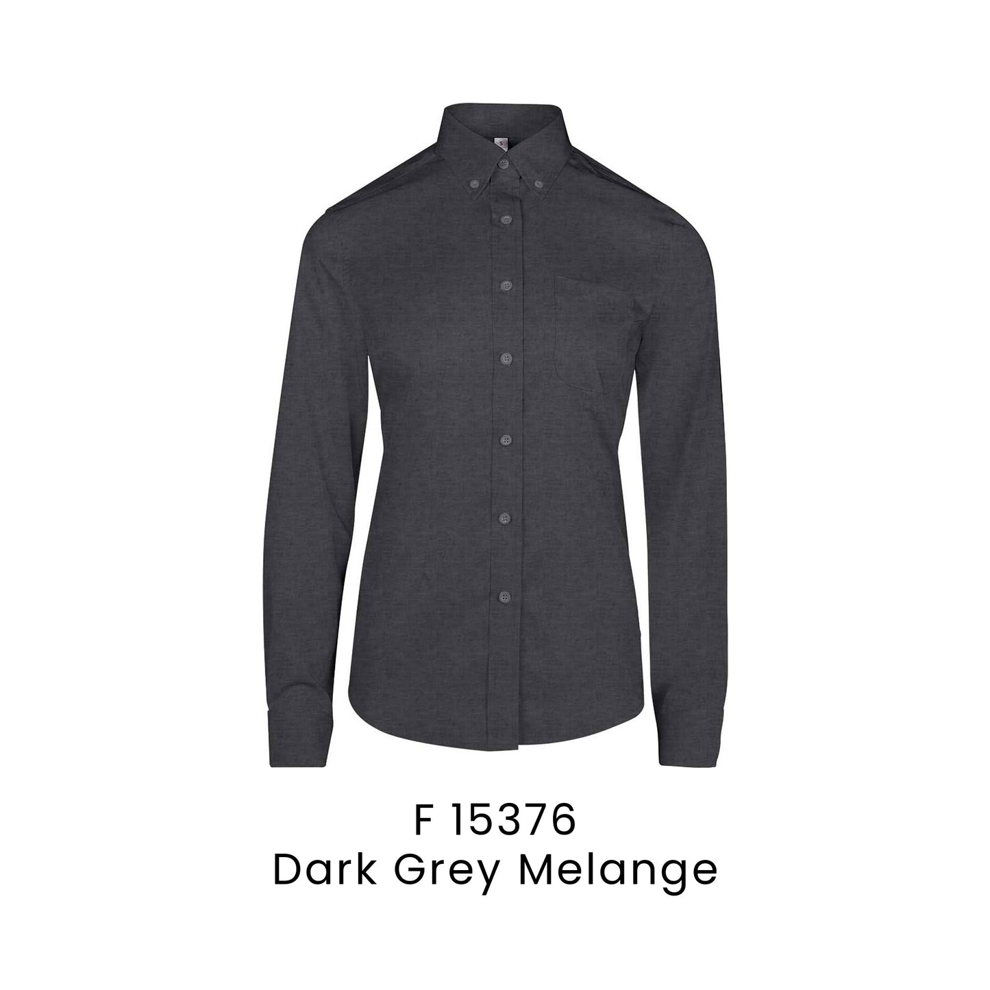 F 15376 Dark Grey Melange - F153 corporate uniform shirt