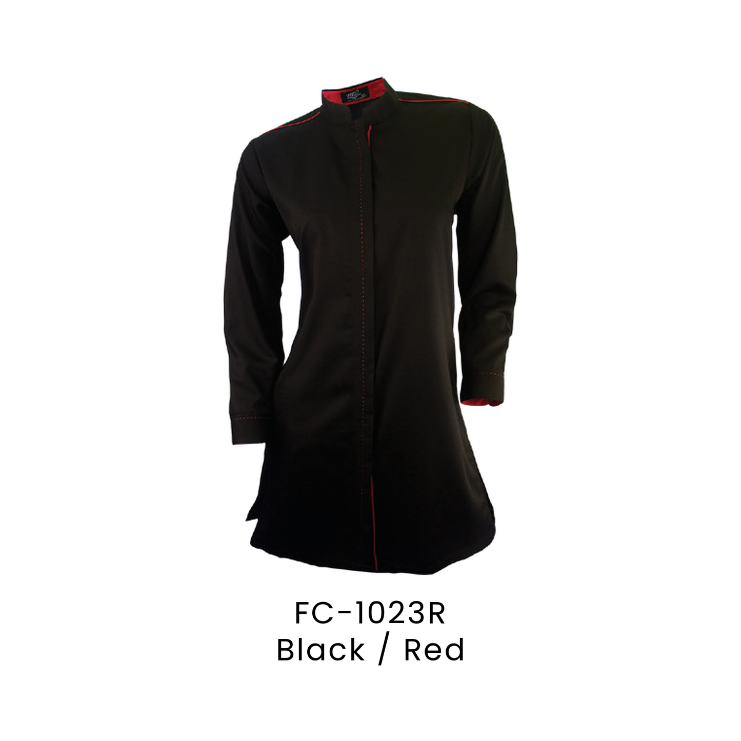 Corporate Uniform - Muslimah Long Sleeve 170gsm | Black / Red | FC-1023R | Artiztee