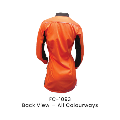 Corporate Uniform - Muslimah Long Sleeve 170gsm | Back view, shared across all colourways — the trim colour shown is one example | FC-1093 | Artiztee