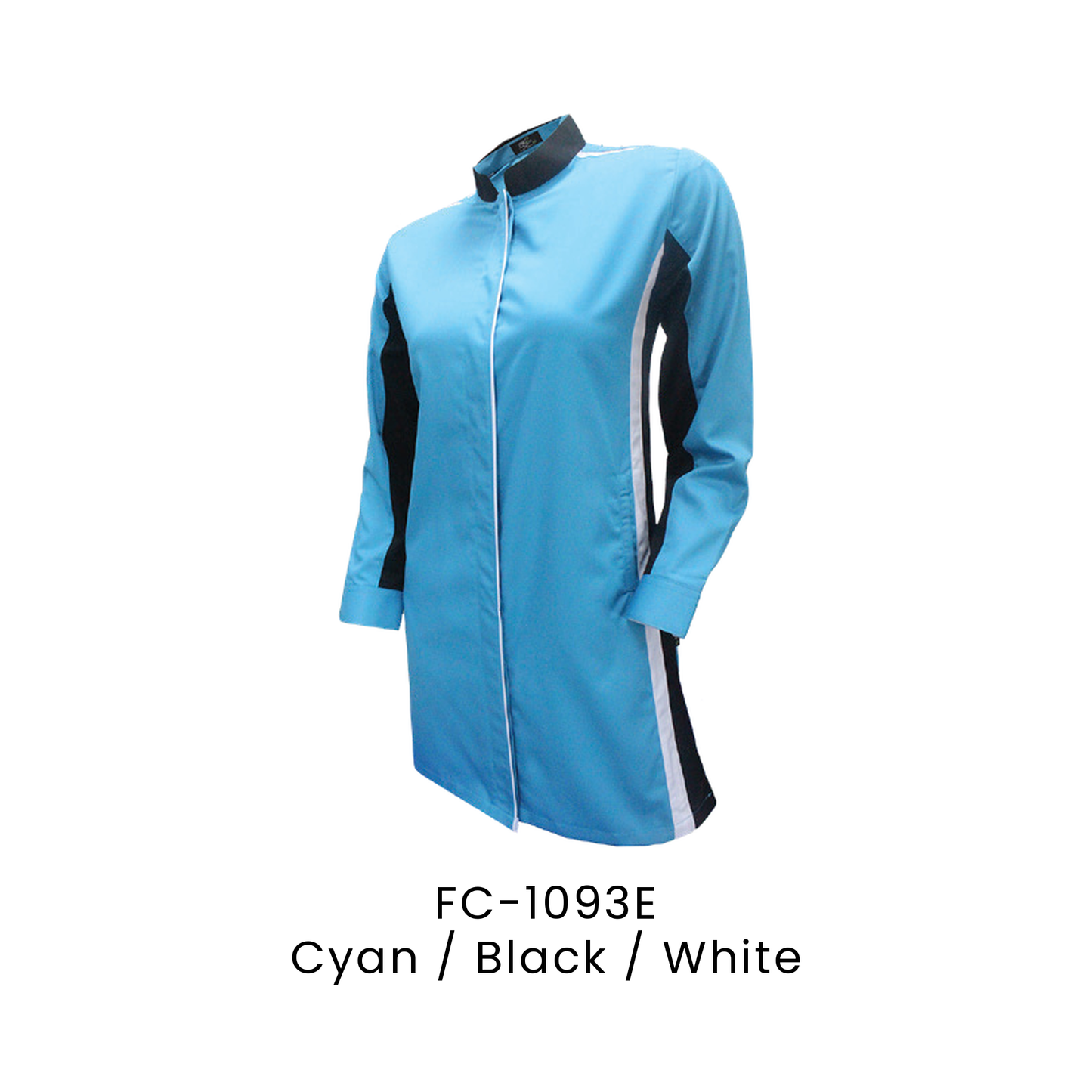 Corporate Uniform - Muslimah Long Sleeve 170gsm | Cyan / Black / White | FC-1093E | Artiztee