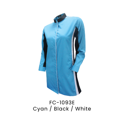 Corporate Uniform - Muslimah Long Sleeve 170gsm | Cyan / Black / White | FC-1093E | Artiztee