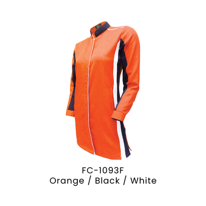 Corporate Uniform - Muslimah Long Sleeve 170gsm | Orange / Black / White | FC-1093F | Artiztee