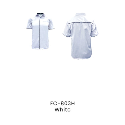 FC-803H White - FC-803H unisex short sleeve corporate uniform shirt