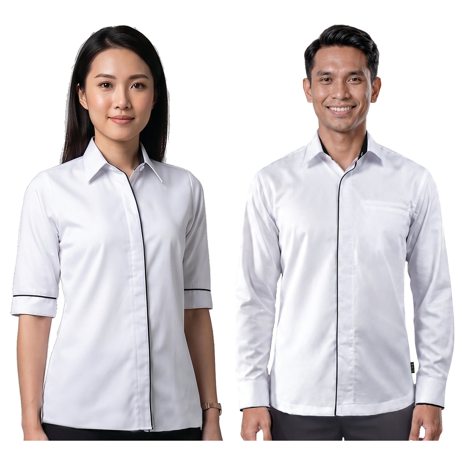 FC-803H, FC-703H, FC-603H, FC-903H, FC-1003H corporate uniform shirts worn by models