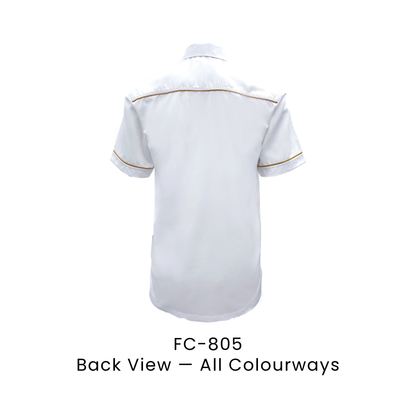 Corporate Uniform - Unisex Short Sleeve 170gsm | Back view, shared across all colourways — the trim colour shown is one example | FC-805 | Artiztee