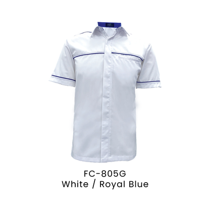Corporate Uniform - Unisex Short Sleeve 170gsm | White / Royal Blue | FC-805G | Artiztee