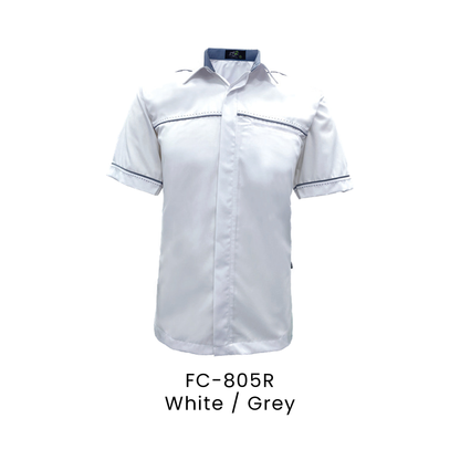 Corporate Uniform - Unisex Short Sleeve 170gsm | White / Grey | FC-805R | Artiztee