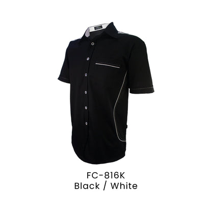 FC-816K Black / White - FC-816 unisex corporate uniform shirt