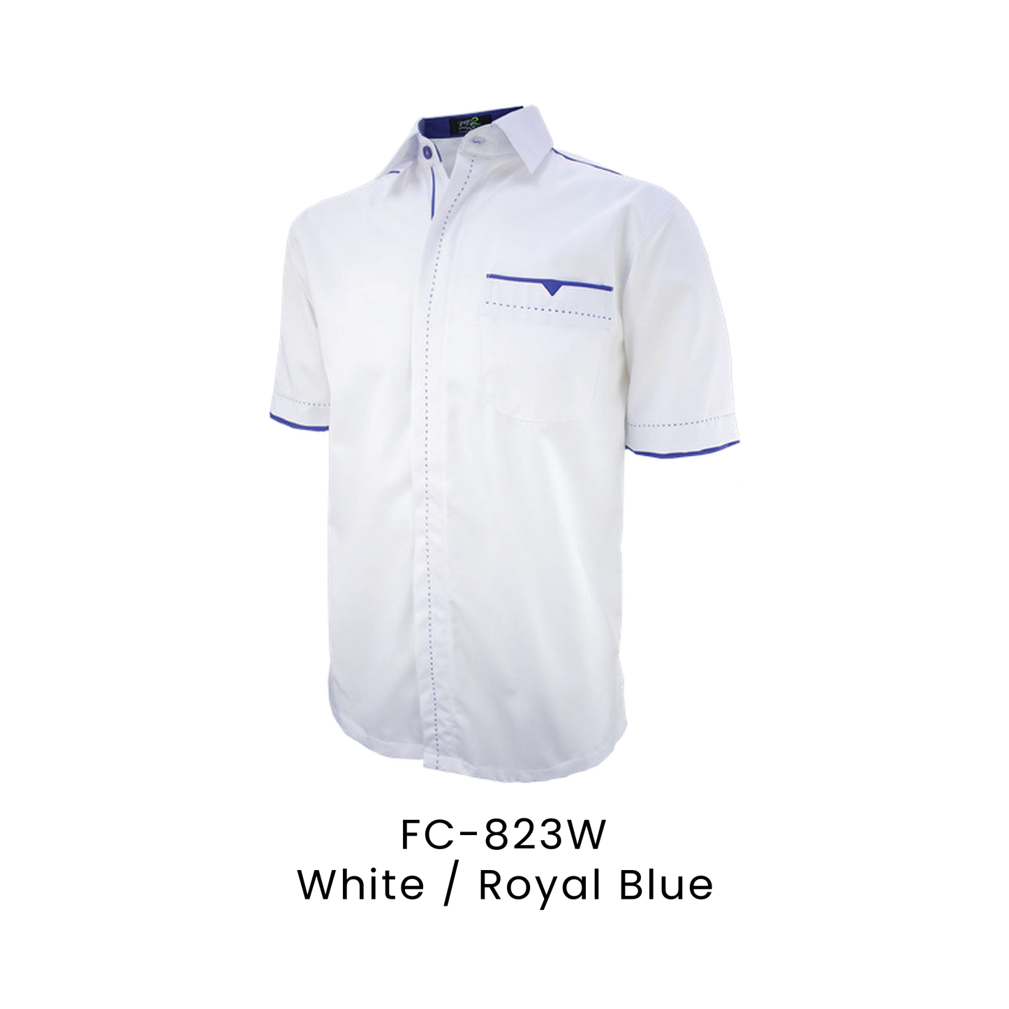 Corporate Uniform - Unisex Short Sleeve 170gsm | White / Royal Blue | FC-823W | Artiztee