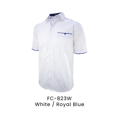 Corporate Uniform - Unisex Short Sleeve 170gsm | White / Royal Blue | FC-823W | Artiztee
