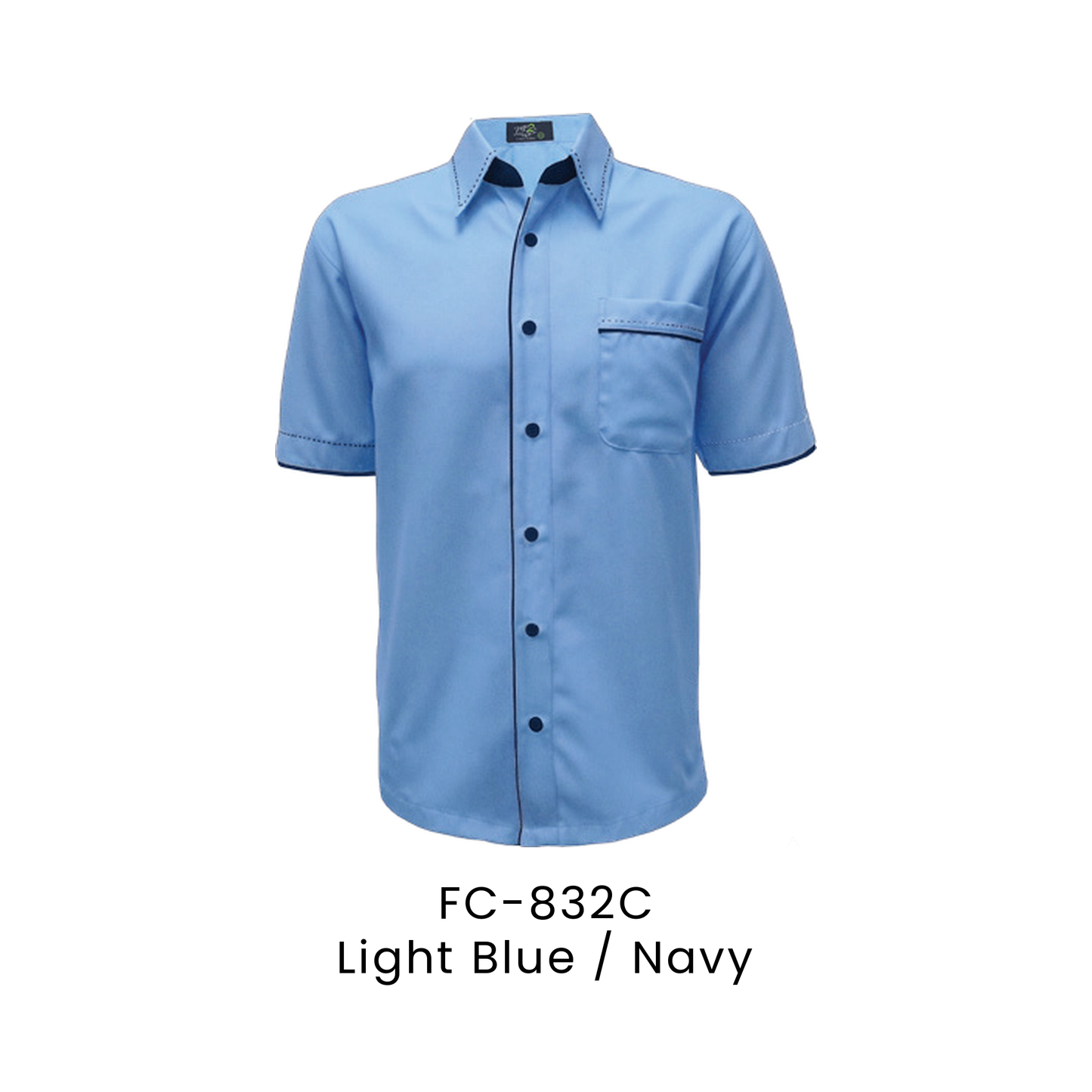 Corporate Uniform - Unisex Short Sleeve 170gsm | Light Blue / Navy | FC-832C | Artiztee