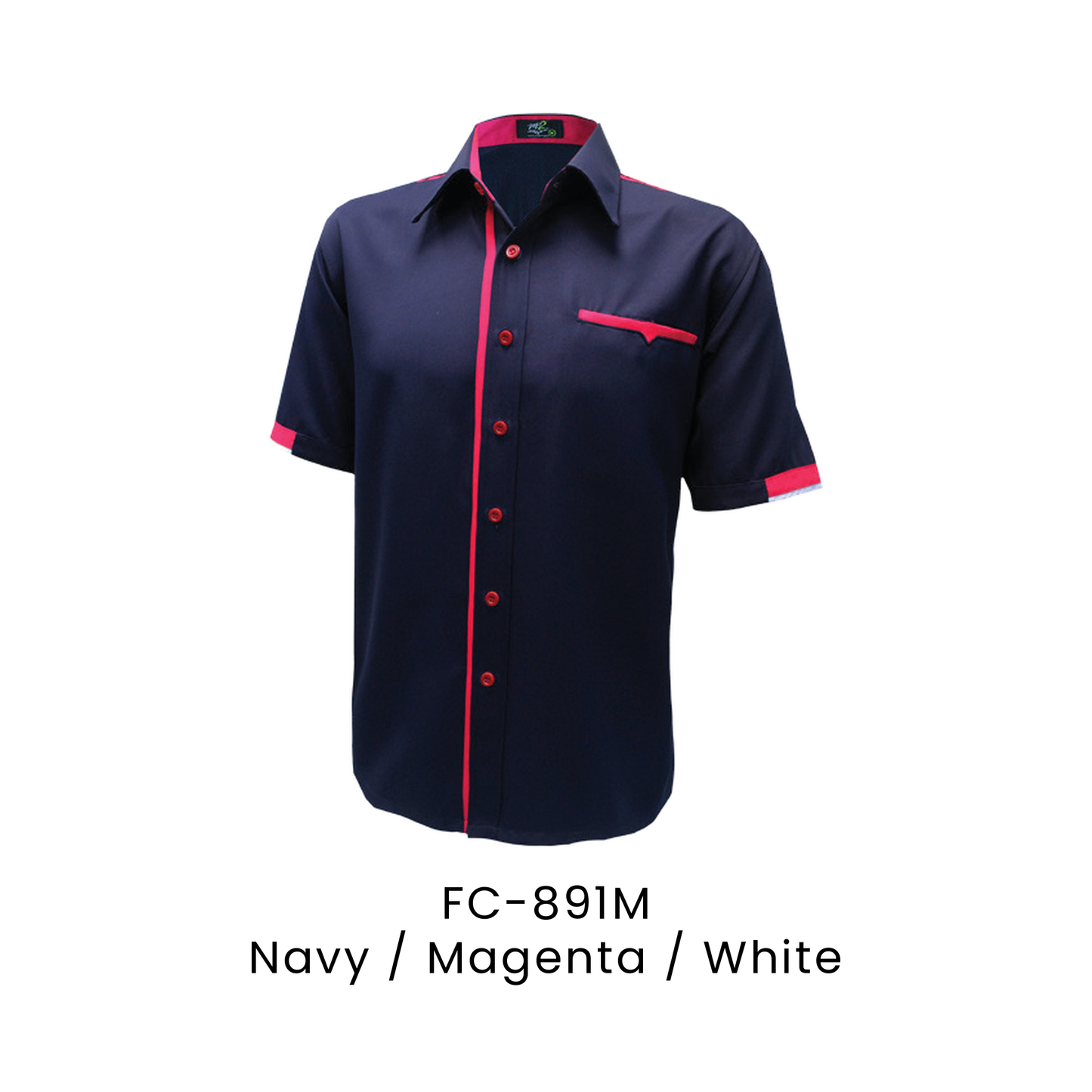 Corporate Uniform - Unisex Short Sleeve 170gsm | Navy / Magenta / White | FC-891M | Artiztee