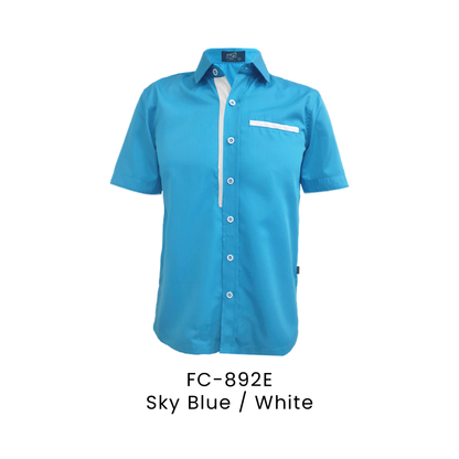 Corporate Uniform - Unisex Short Sleeve 170gsm | Sky Blue / White | FC-892E | Artiztee