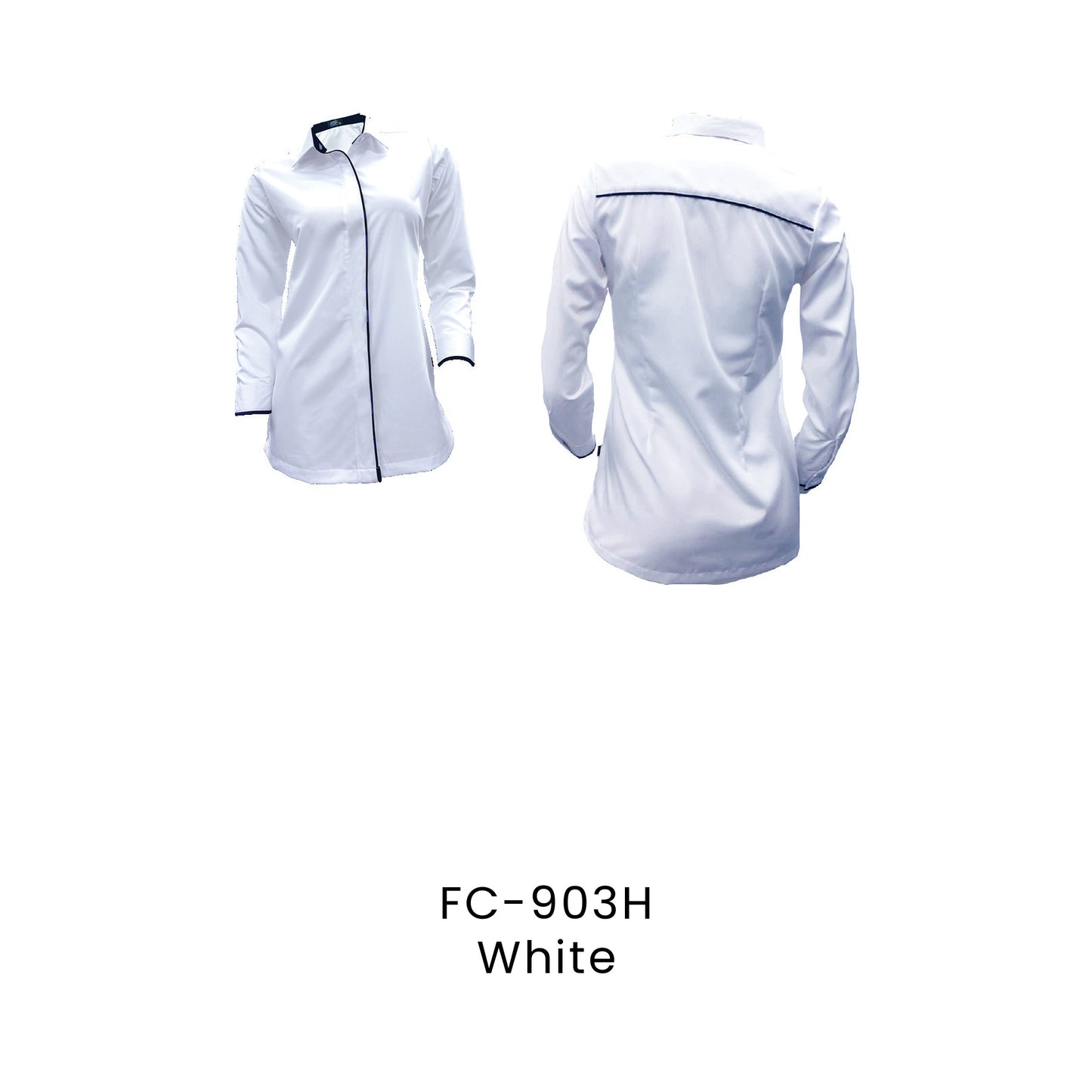 FC-903H White - FC-903H female long sleeve corporate uniform shirt