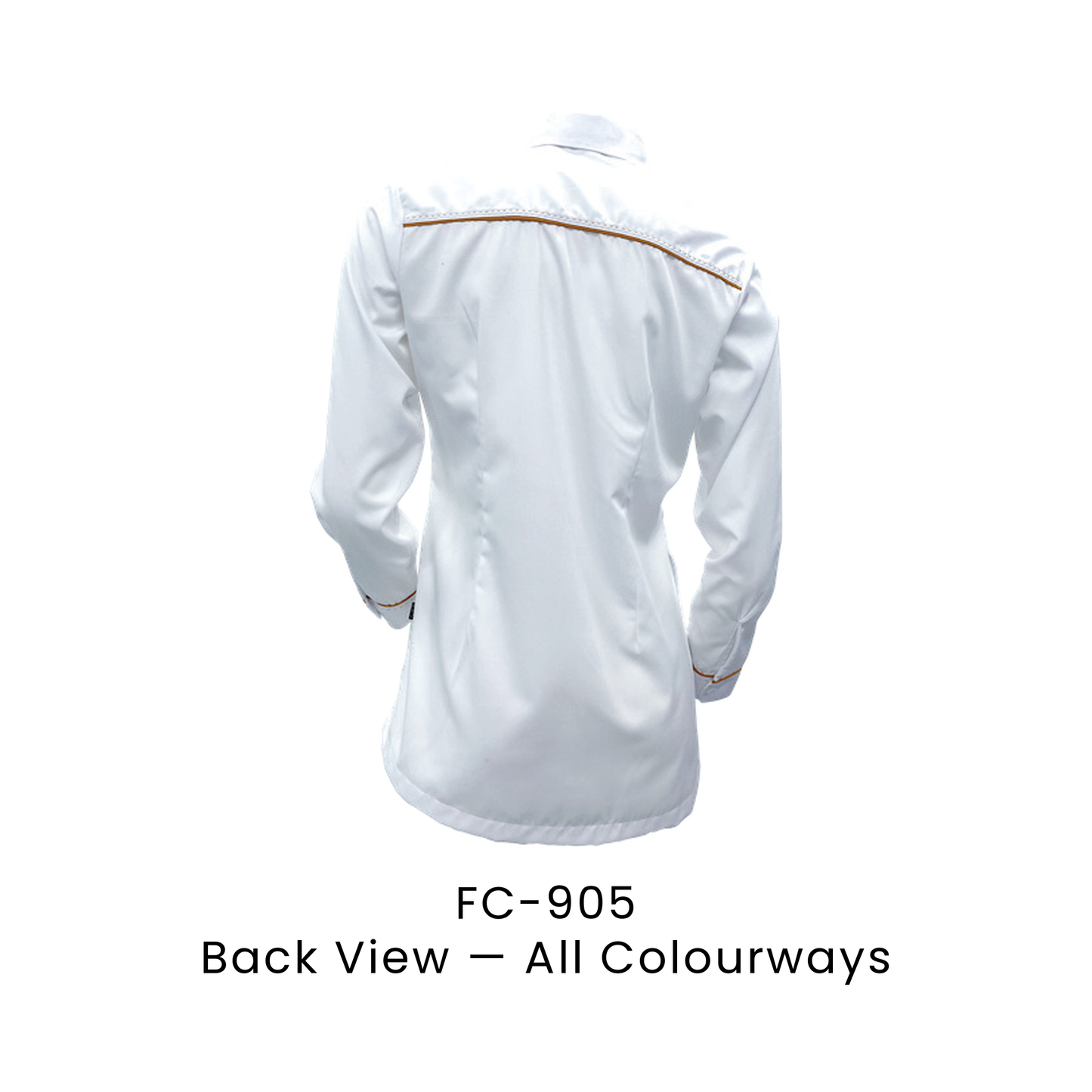 Corporate Uniform - Female Long Sleeve 170gsm | Back view, shared across all colourways — the trim colour shown is one example | FC-905 | Artiztee