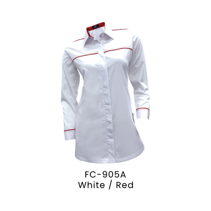 Corporate Uniform - Female Long Sleeve 170gsm | White / Red | FC-905A | Artiztee