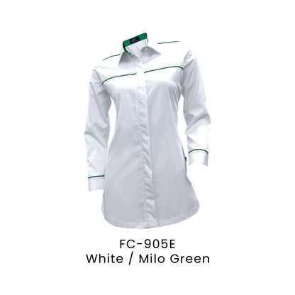 Corporate Uniform - Female Long Sleeve 170gsm | White / Milo Green | FC-905E | Artiztee
