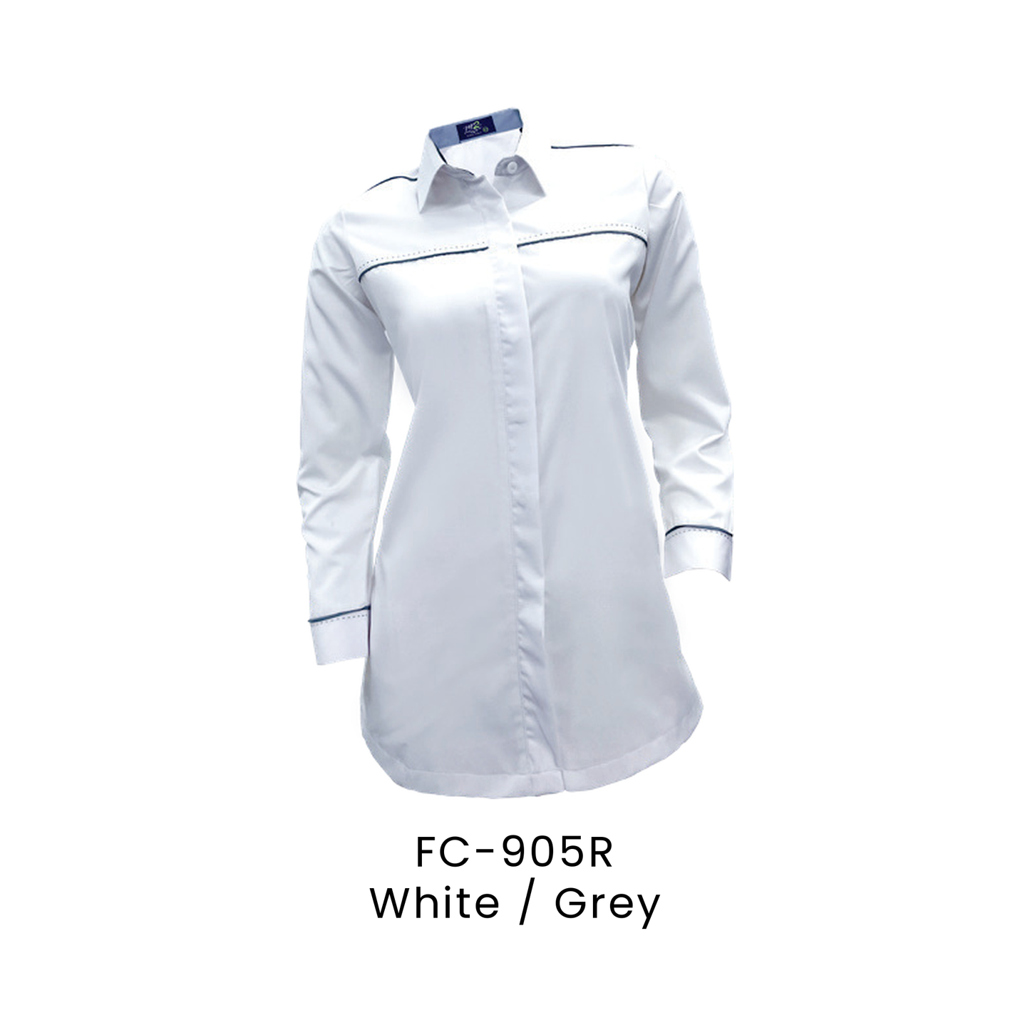 Corporate Uniform - Female Long Sleeve 170gsm | White / Grey | FC-905R | Artiztee