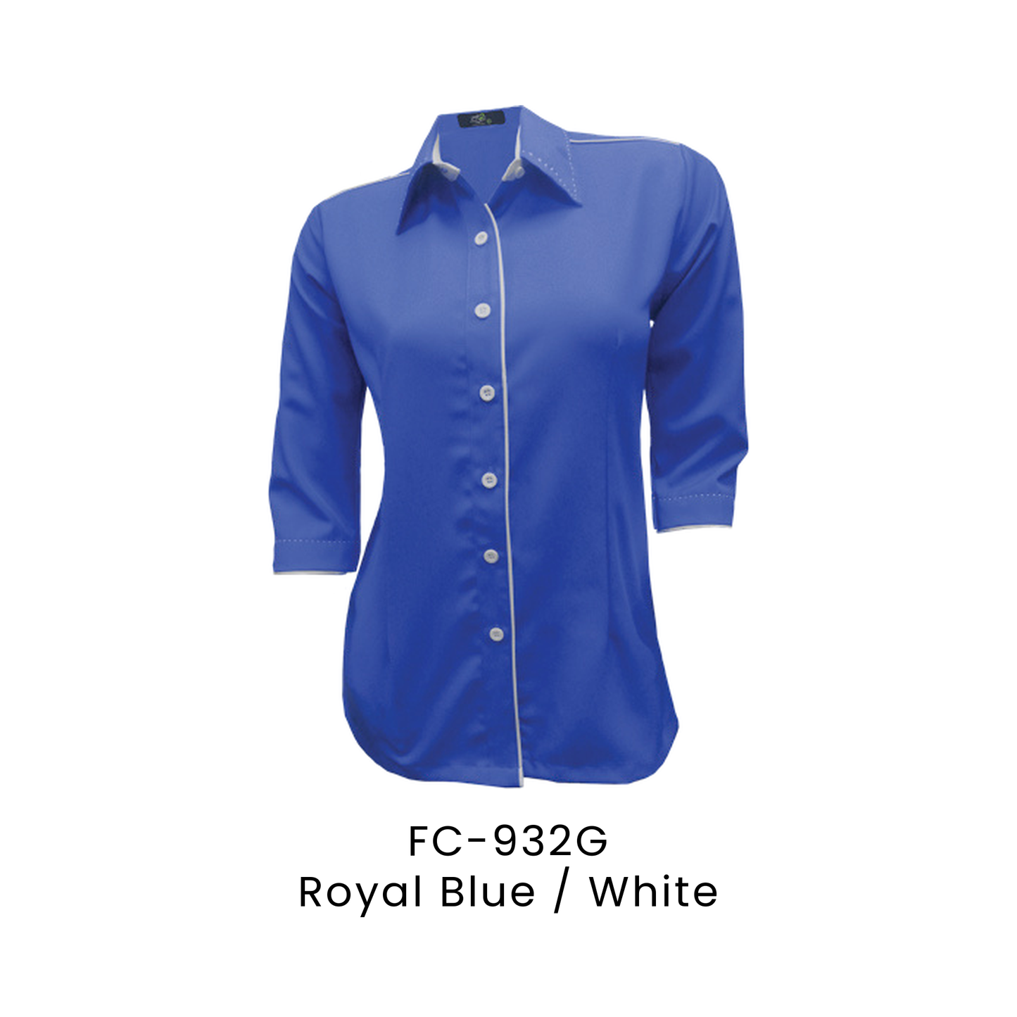 Corporate Uniform - Female 3/4 Sleeve 170gsm | Royal Blue / White | FC-932G | Artiztee