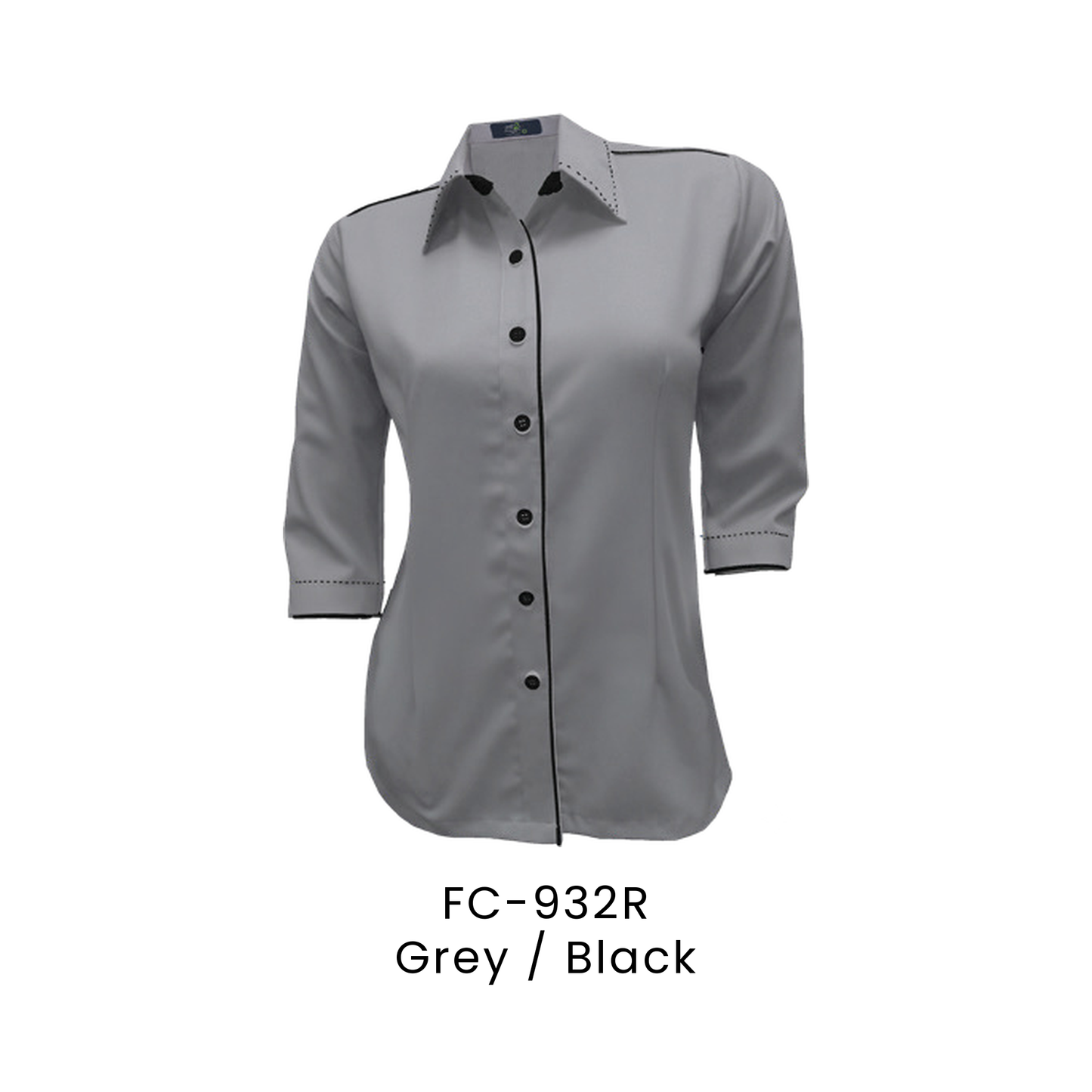 Corporate Uniform - Female 3/4 Sleeve 170gsm | Grey / Black | FC-932R | Artiztee