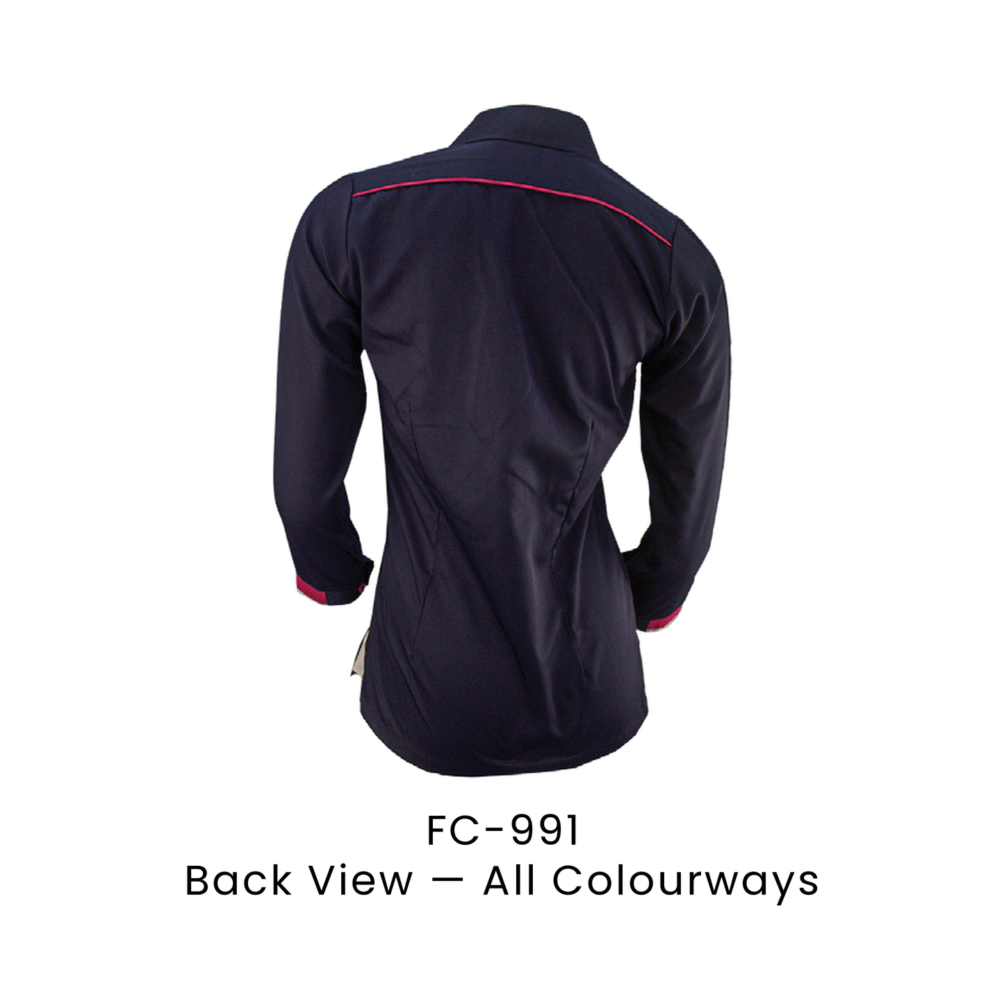 Corporate Uniform - Female Long Sleeve 170gsm | Back view, shared across all colourways — the trim colour shown is one example | FC-991 | Artiztee
