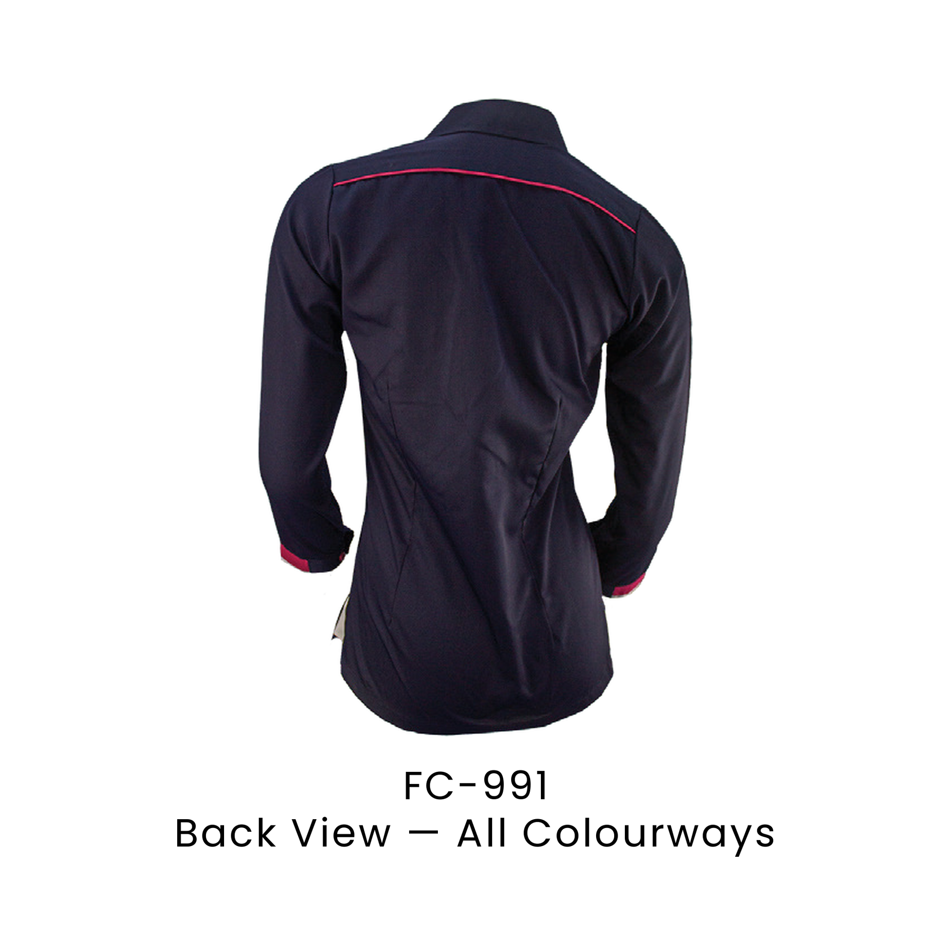 Corporate Uniform - Female Long Sleeve 170gsm | Back view, shared across all colourways — the trim colour shown is one example | FC-991 | Artiztee