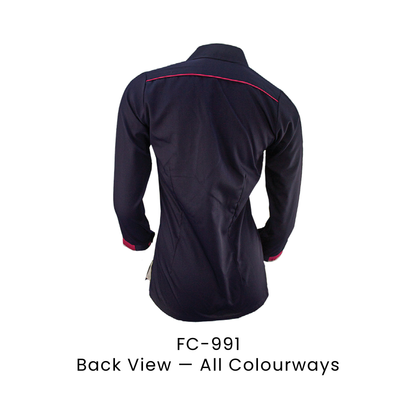 Corporate Uniform - Female Long Sleeve 170gsm | Back view, shared across all colourways — the trim colour shown is one example | FC-991 | Artiztee