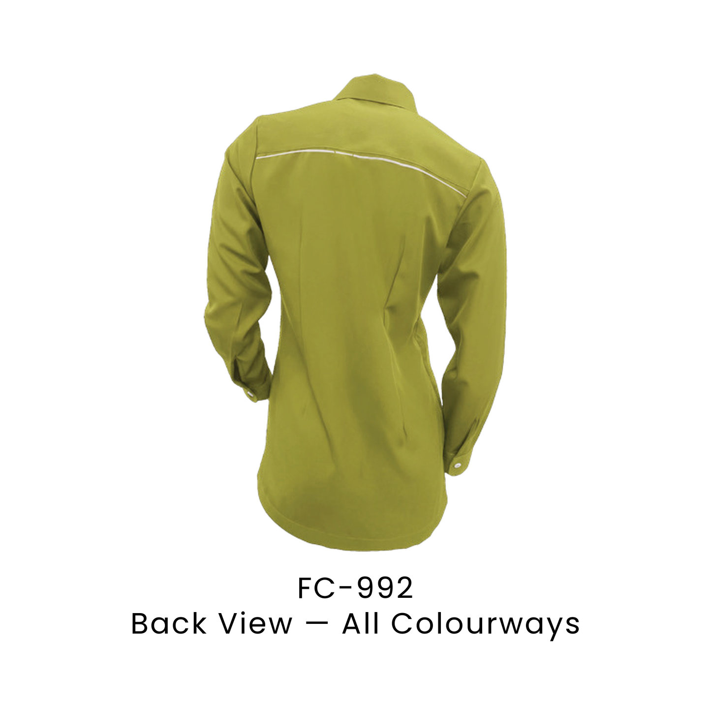Corporate Uniform - Female Long Sleeve 170gsm | Back view, shared across all colourways — the trim colour shown is one example | FC-992 | Artiztee