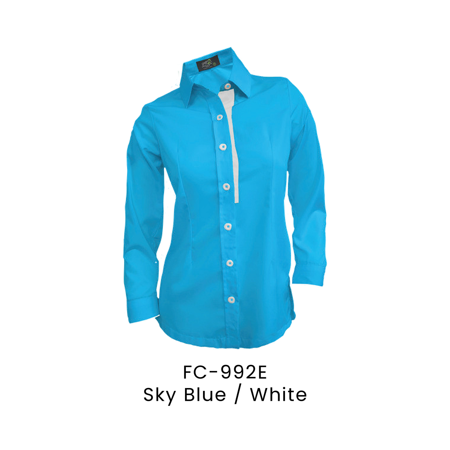 Corporate Uniform - Female Long Sleeve 170gsm | Sky Blue / White | FC-992E | Artiztee