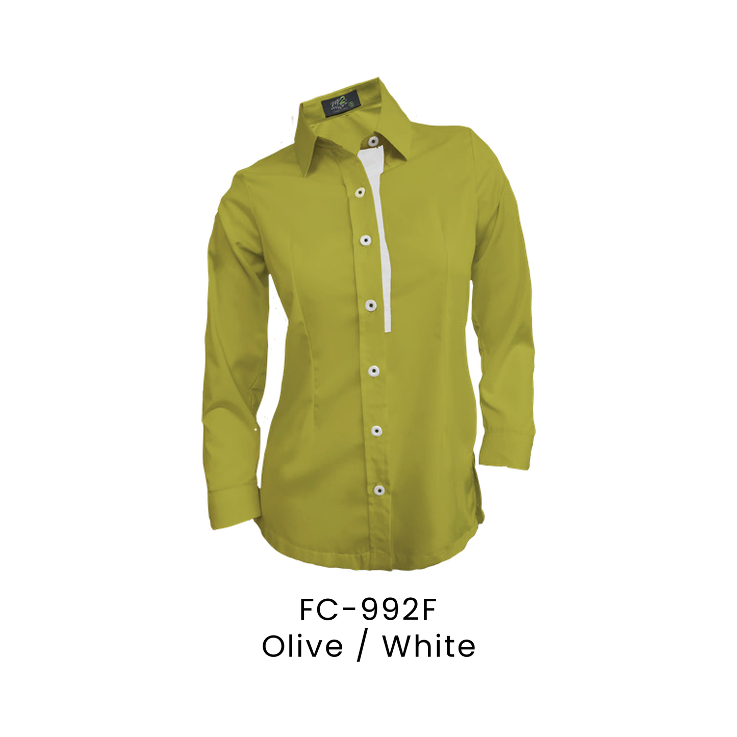 Corporate Uniform - Female Long Sleeve 170gsm | Olive / White | FC-992F | Artiztee