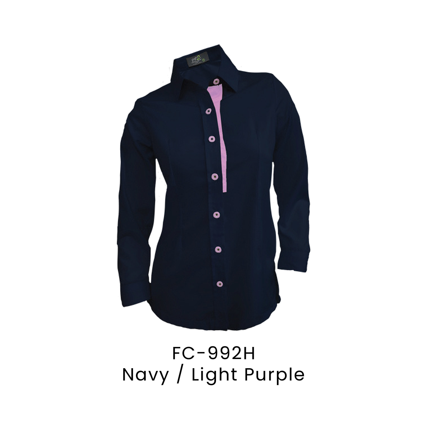 Corporate Uniform - Female Long Sleeve 170gsm | Navy / Light Purple | FC-992H | Artiztee