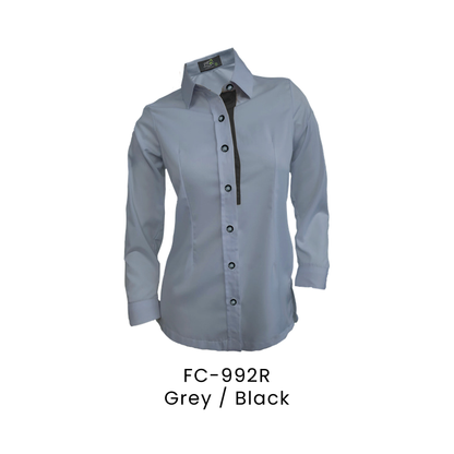 Corporate Uniform - Female Long Sleeve 170gsm | Grey / Black | FC-992R | Artiztee