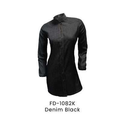FD-1082K Denim Black - FD-1082 muslimah corporate uniform shirt