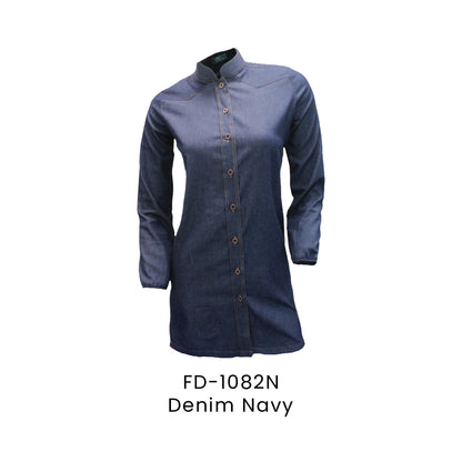 FD-1082N Denim Navy - FD-1082 muslimah corporate uniform shirt