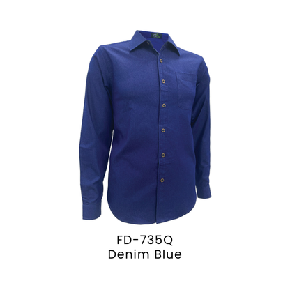 Corporate Uniform - Unisex Long Sleeve Denim 200gsm | Denim Blue | FD-735Q | Artiztee